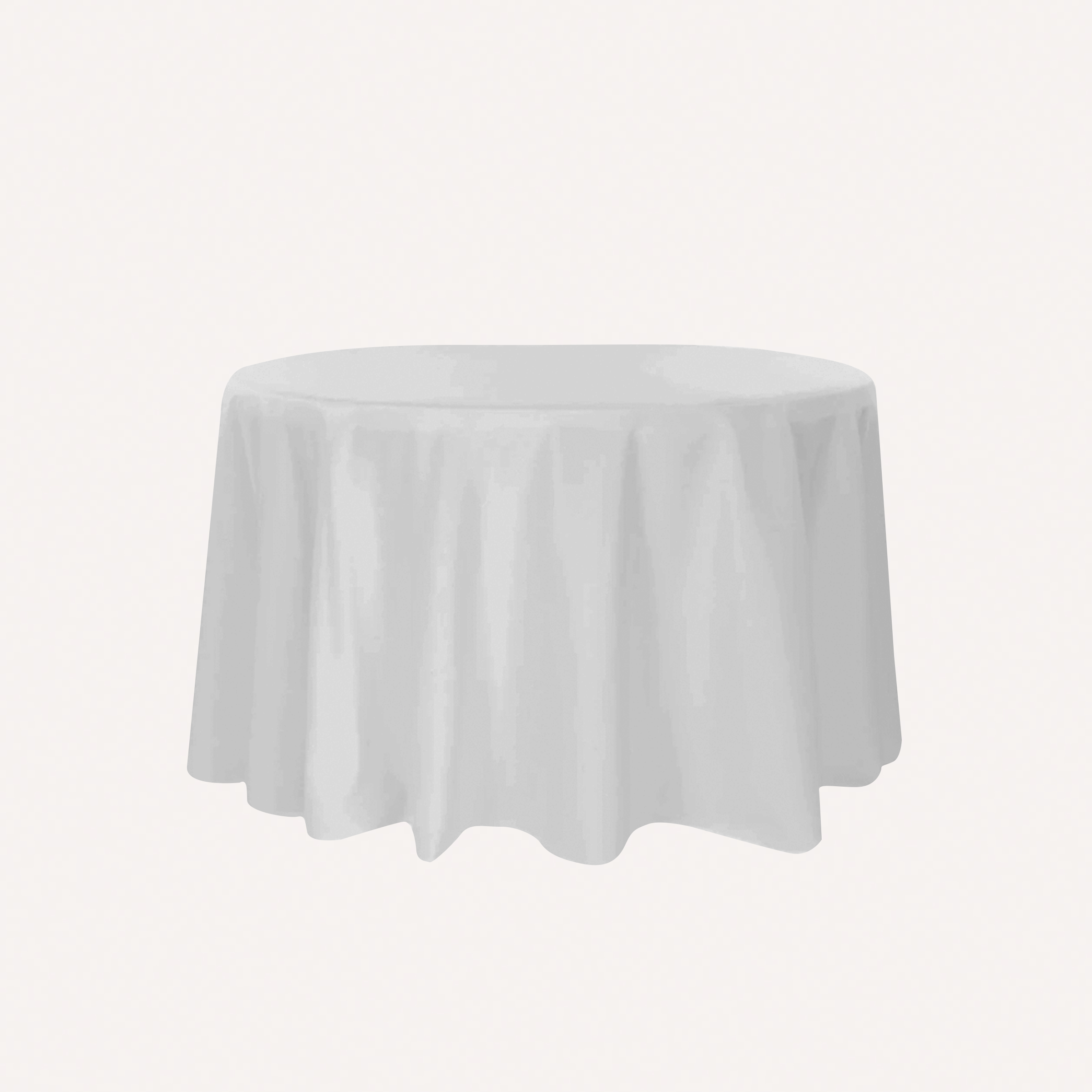 WHITE FLOOR LENGTH ROUND TABLE CLOTH