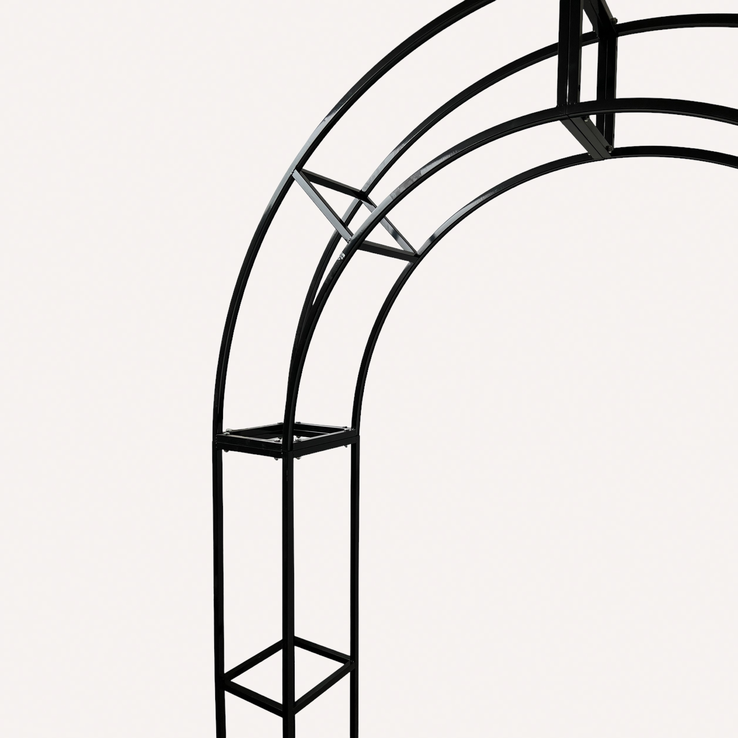 Stunning 3D curved black arch available for hire in Auckland, perfect for ceremonies.