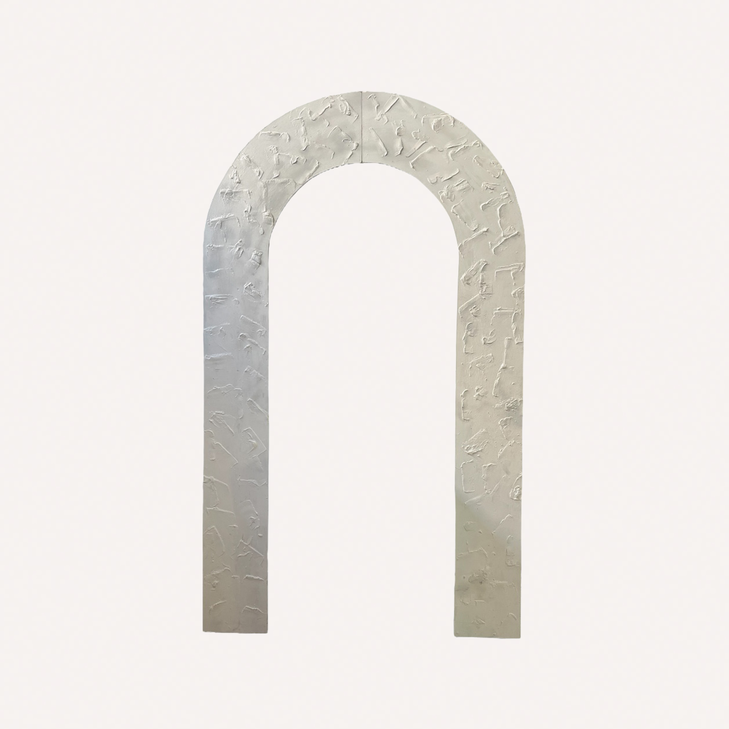 WHITE TEXTURED WOODEN HOLLOW ARCH