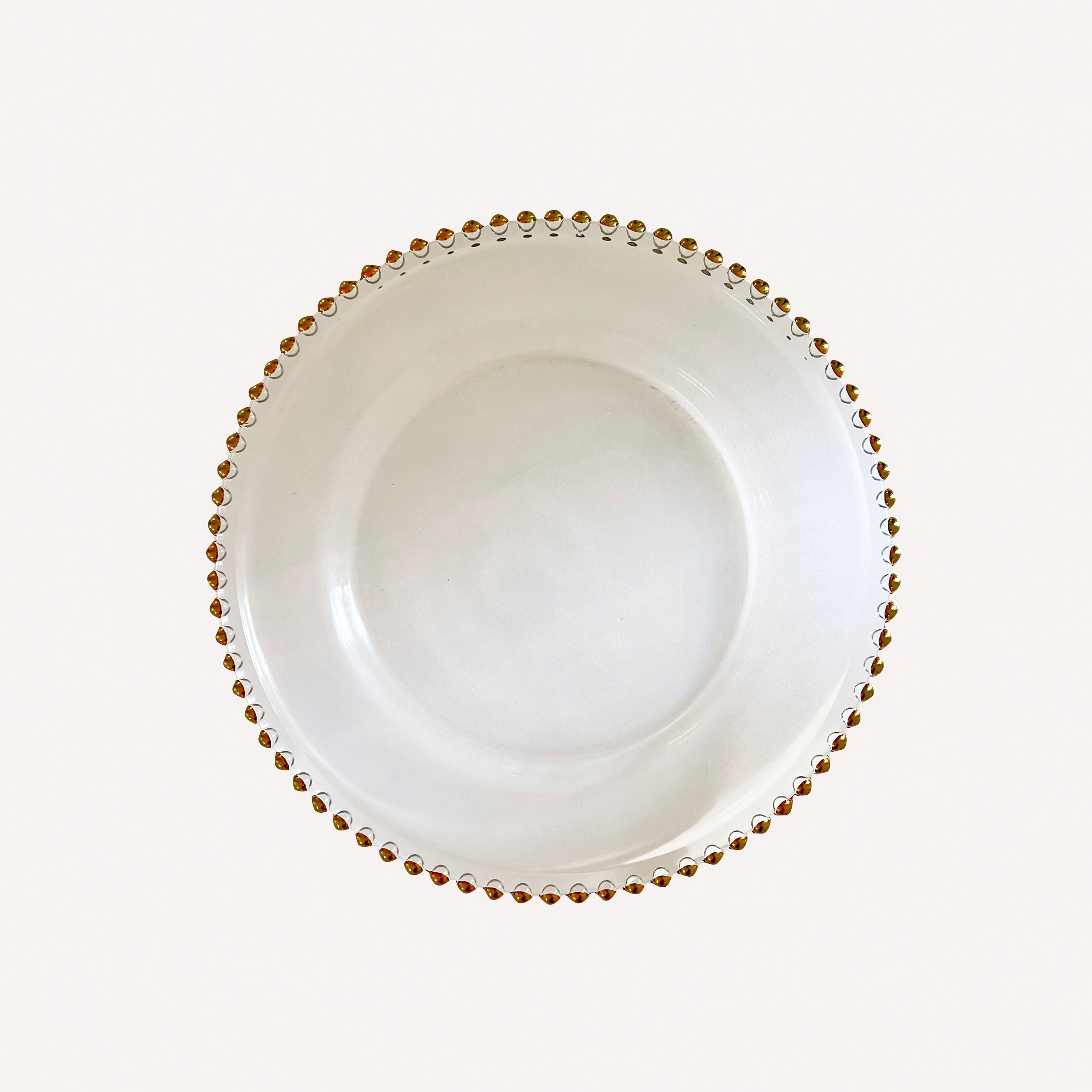 GOLD RIM CLEAR GLASS CHARGER PLATES