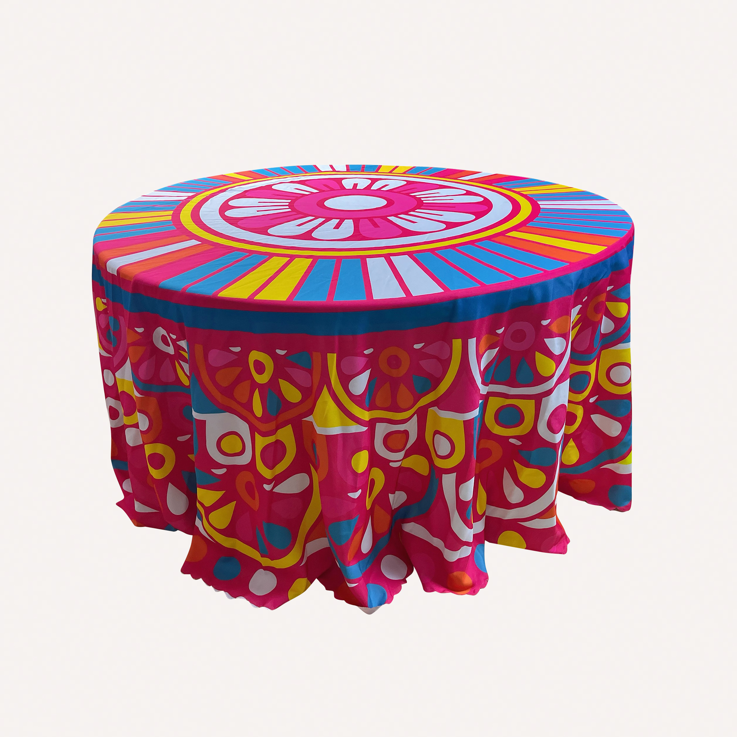 MULTI-COLOURED ROUND TABLE CLOTH