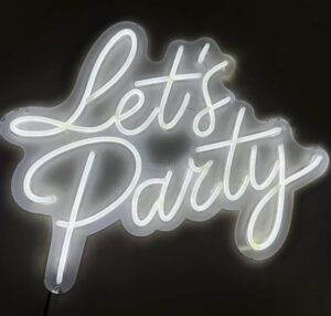 Let’s Party neon sign hire Auckland for birthdays and events