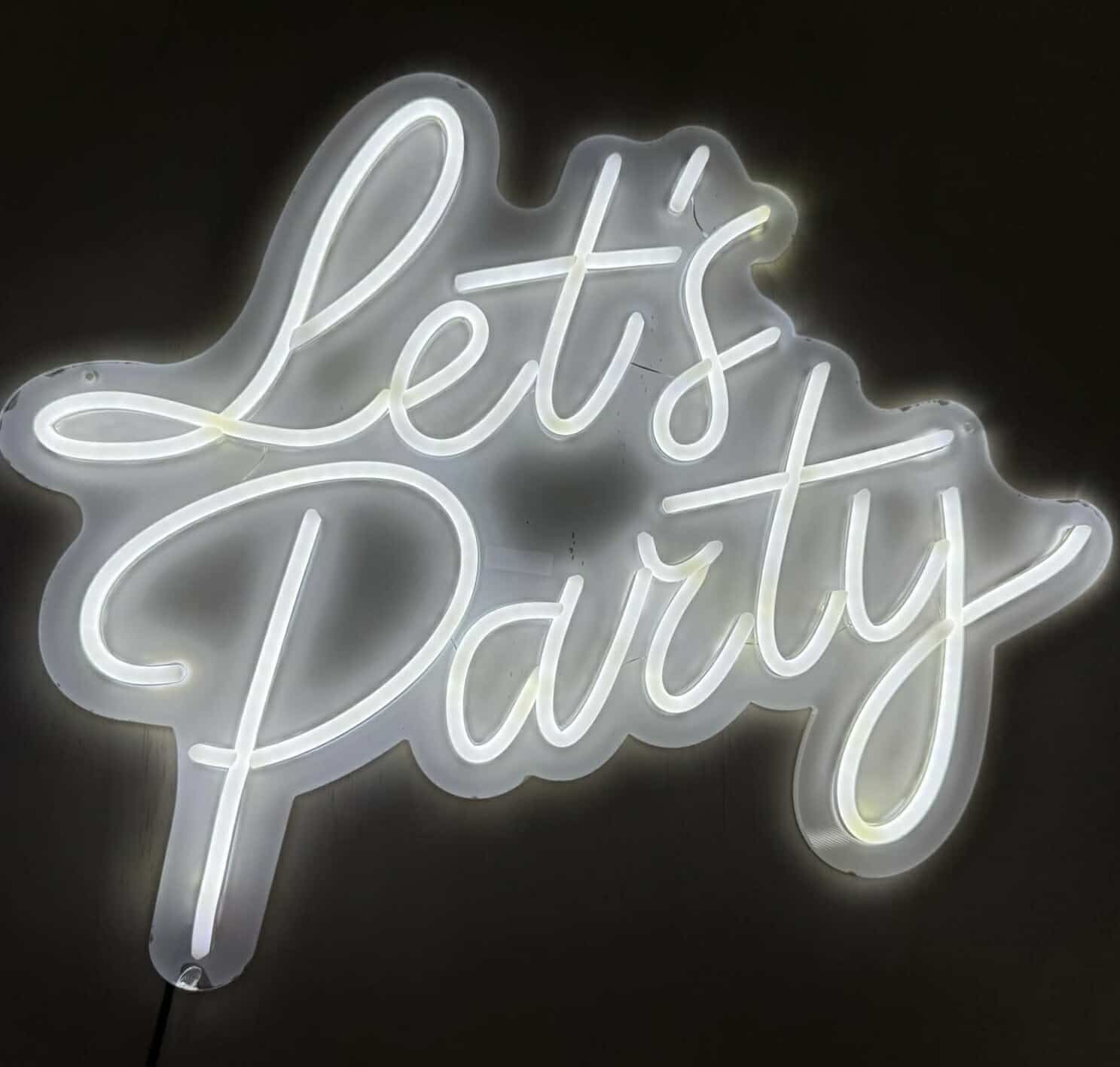 LET’S  PARTY NEON SIGN – COOL WHITE