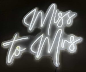 Miss to Mrs neon sign hire Auckland for bridal showers