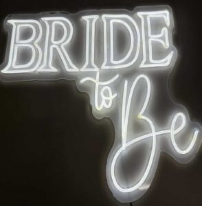 Bride to Be neon sign hire Auckland for bridal showers