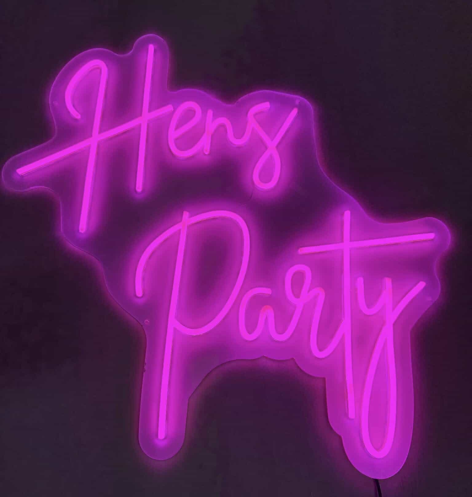 HENS PARTY NEON SIGN HIRE – PINK LIGHT